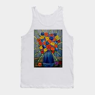 A stunning painting of some mixed flowers in a glass vase Tank Top